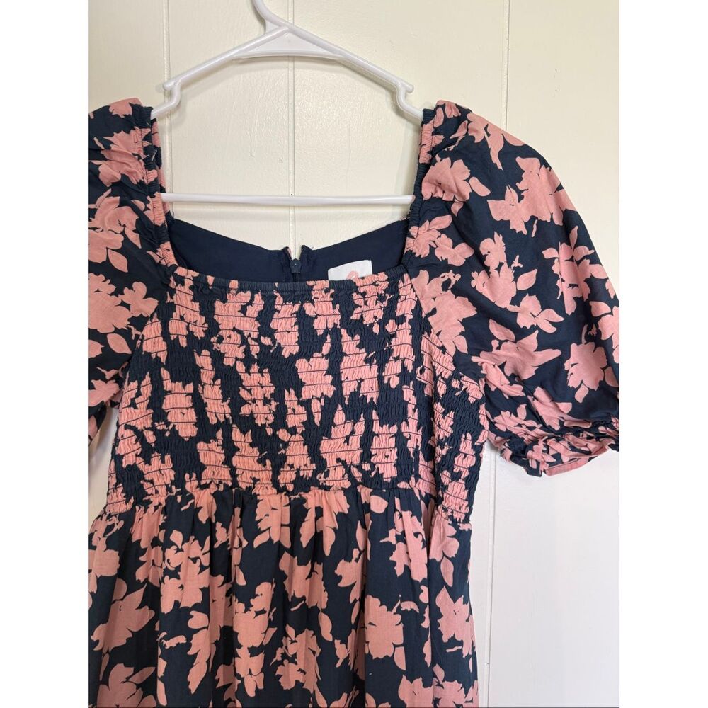 The Nines by HATCH floral smocked puff sleeve maternity dress small - Picture 2 of 7